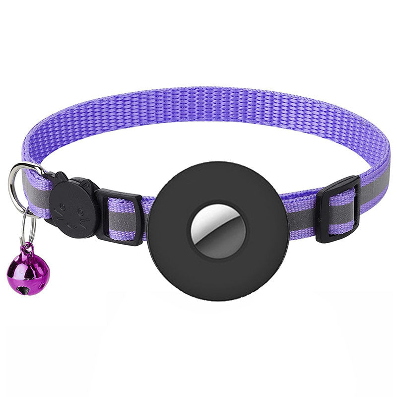 Reflective Pet Collar with Bell & AirTag Holder