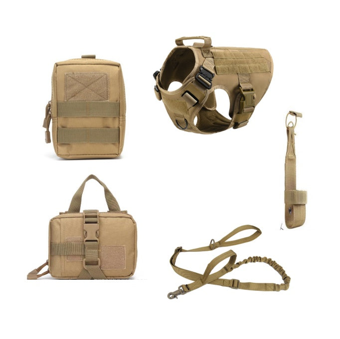 Tactical Dog Harness & Leash 5-Piece Set