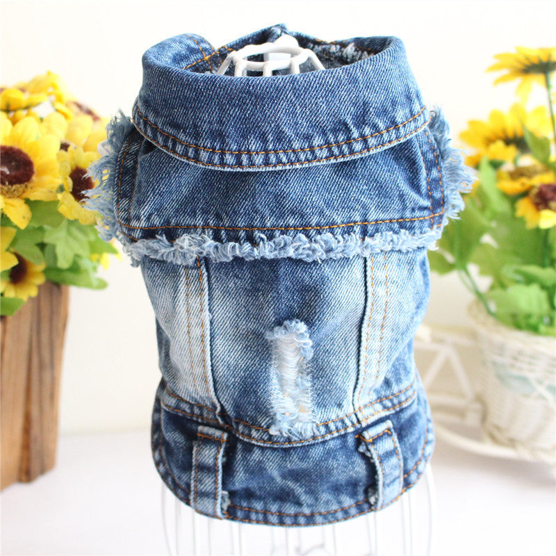 Blue Denim Pet Jacket for Dogs & Cats