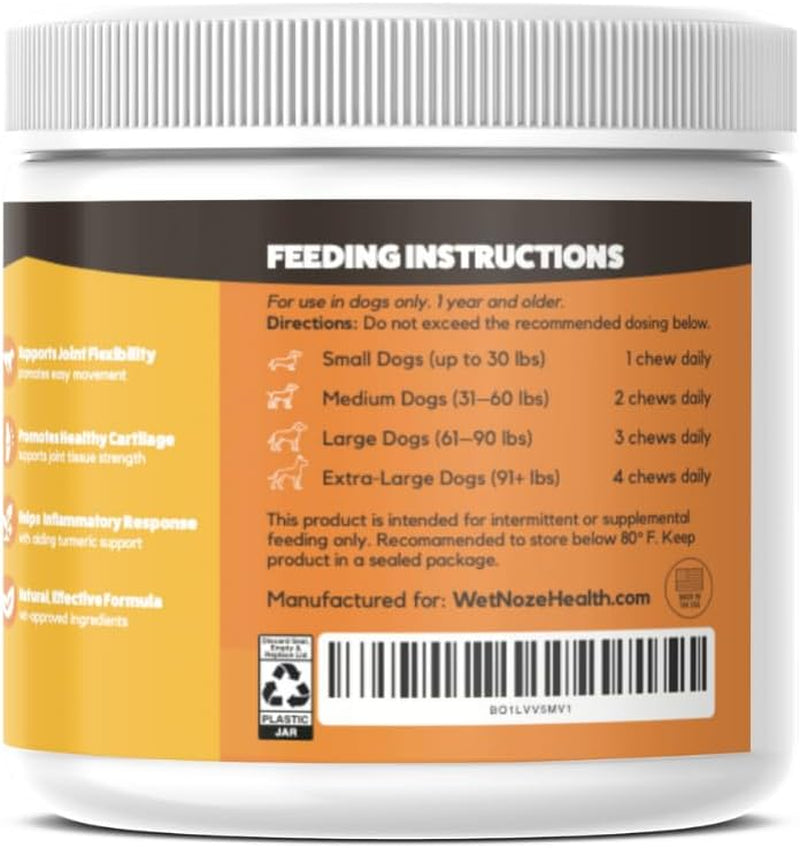 WetNozeHealth Hip & Joint Dog Chews – 90 Count